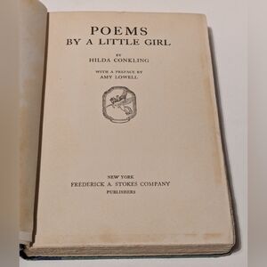 Antique Book - Poems by a Little Girl by Hilda Conkling